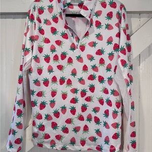 Callaway Opti-Dri Strawberry Print 1/4 Zip Golf Top Women’s XL